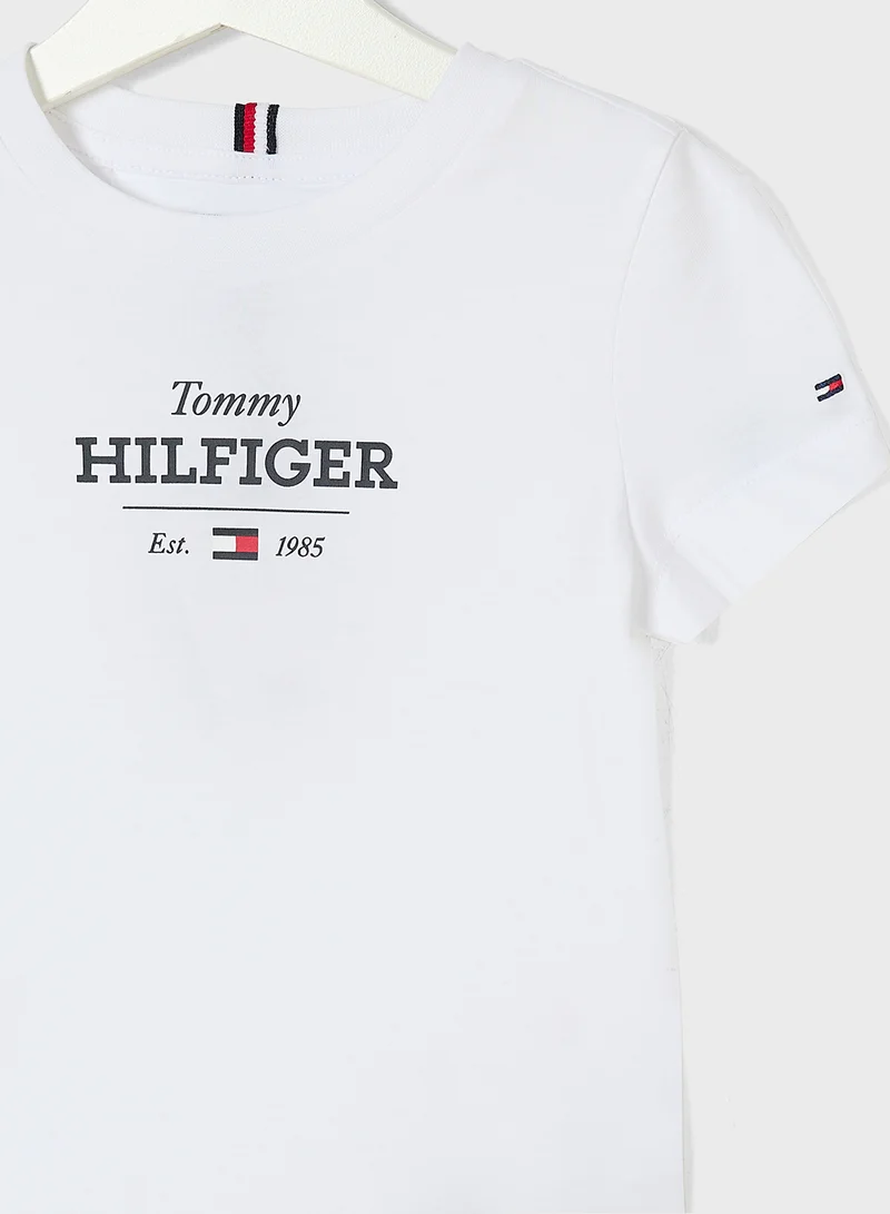 تومي هيلفيغر Kids Monotype 1985 Logo Label Regular T-Shirt