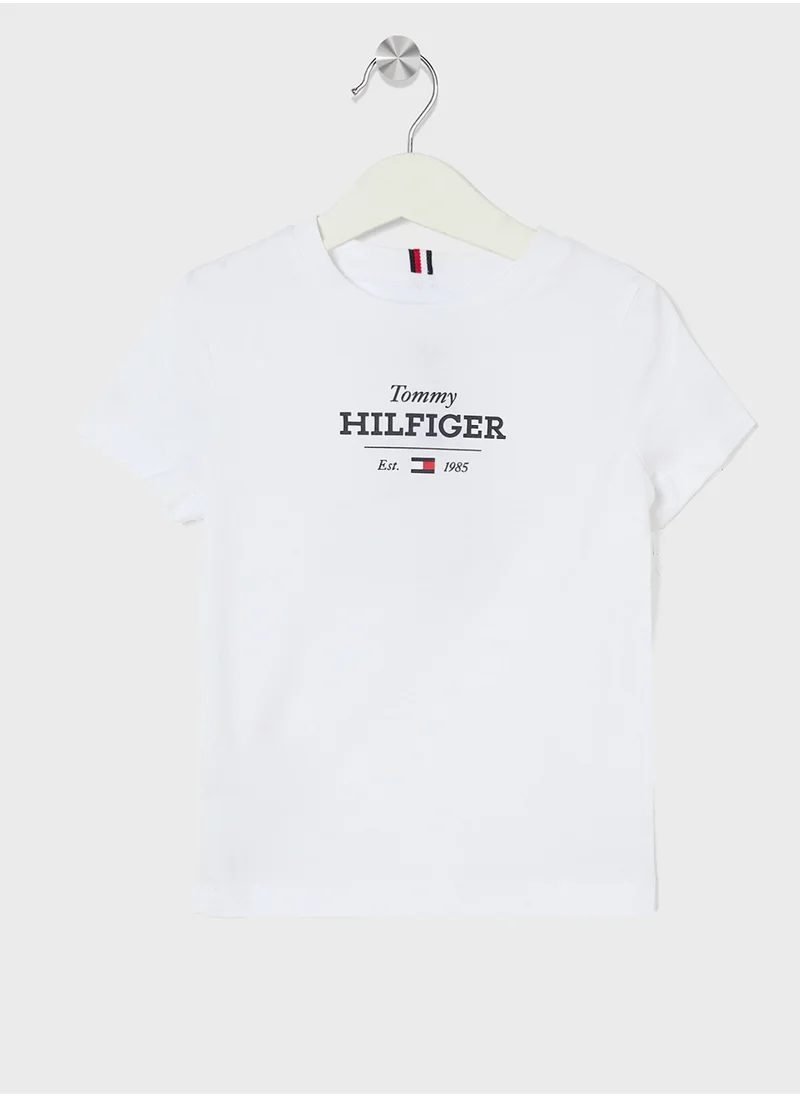 تومي هيلفيغر Kids Monotype 1985 Logo Label Regular T-Shirt