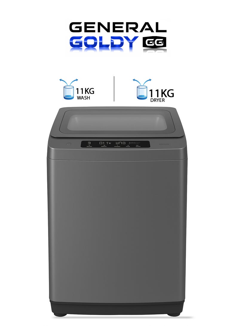 جنرال جولدي غسالة ملابس اوتوماتيك - تعبئة علوية - 11 كجم - فضي - GGWMTL11S - Image 1