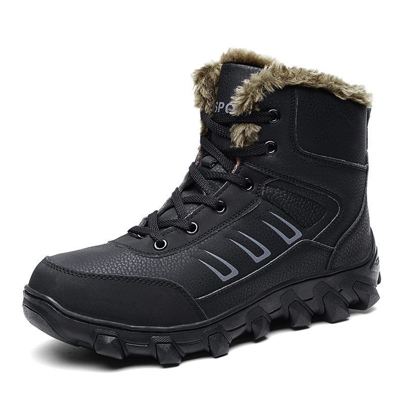 2024 Winter Northeast Cotton Shoes Large Size Snow Boots For Men, Warm, Fleece-Lined, Thick-Soled, High-Top Outdoor Men'S Boots - Image 2