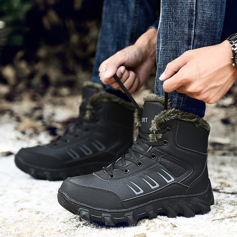 2024 Winter Northeast Cotton Shoes Large Size Snow Boots For Men, Warm, Fleece-Lined, Thick-Soled, High-Top Outdoor Men'S Boots - Image 5