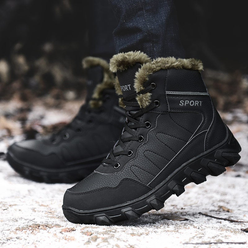 2024 Winter Northeast Cotton Shoes Large Size Snow Boots For Men, Warm, Fleece-Lined, Thick-Soled, High-Top Outdoor Men'S Boots - Image 3