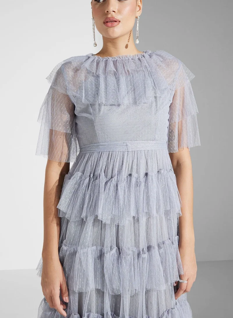 Iyra Tiered Tulle Maxi Dress