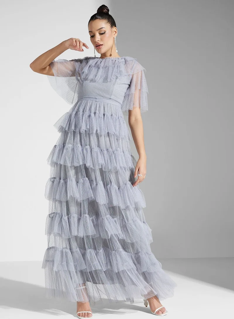 Iyra Tiered Tulle Maxi Dress
