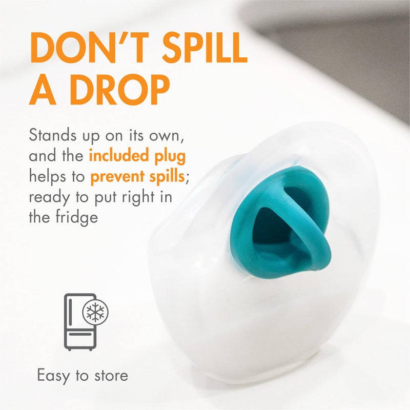 BOON مضخة ثدي يدوية من سيليكون بون تروف - مضخة ثدي بدون استخدام اليدين - قشرة لجمع حليب الثدي للمواليد الجدد - أساسيات الرضاعة الطبيعية - 1 قطعة - Image 3