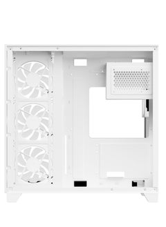 صندوق الكمبيوتر للألعاب شاربكس PROFIN ATX Min-Tower (GX700-W) مع 7 مراوح 120 مم ARGB مثبتة مسبقًا، وجهاز تحكم، زجاج مقسّى، ومنافذ I/O (منافذ نوع C1 / USB3.0 *1 / USB2.0 2 / أزرار: الطاقة / إعادة التعيين)، (أبيض).  - Image 5