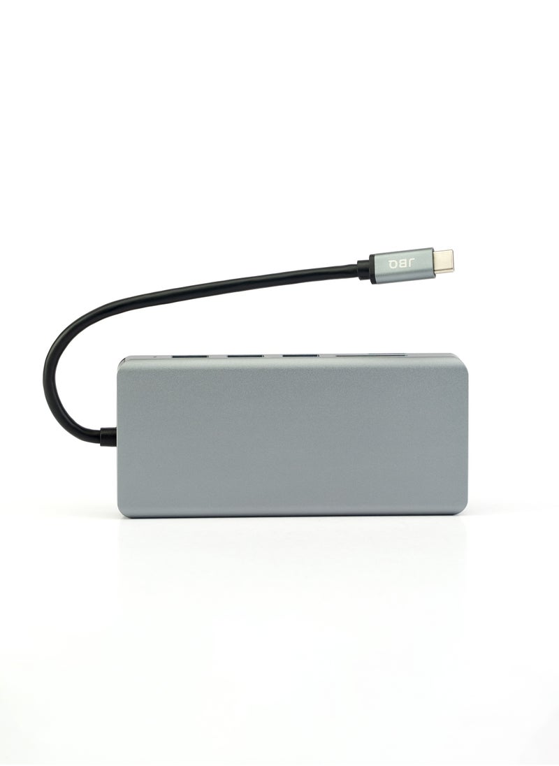 12 in 1 USB Type-C Hub Docking Station USB3.0x5 + HDMI + VGA + RJ45 + 3.5mm Audio + SD Card Reader + TF Card Reader + PD 100W Charging