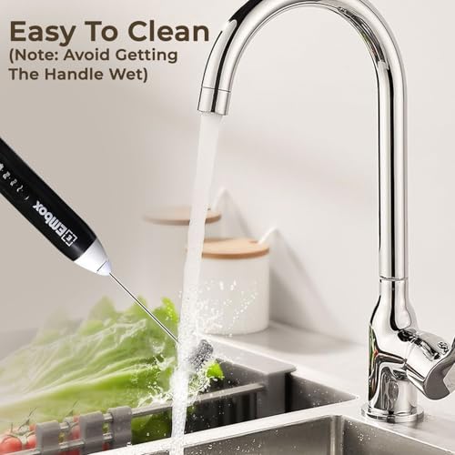 EMBOX Coffee Frother Electric | Coffee Maker | Double Spring Kit with Type-C Rechargeable Cord | Milk frother for Cappuccino Cream and Egg Whisker | Electric Blender Mixer (2 Whisk, Black) - Image 5
