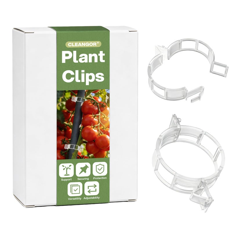 CLEANGOR 300Pcs Plant Clips, Plant Support Clips Plastic Trellis Clips Garden Plant Clips for Tomatoes, Cucumbers, Vines, Reusable Garden Clips Tomato Clips, Gardening Supplies to Grow Upright - Image 1