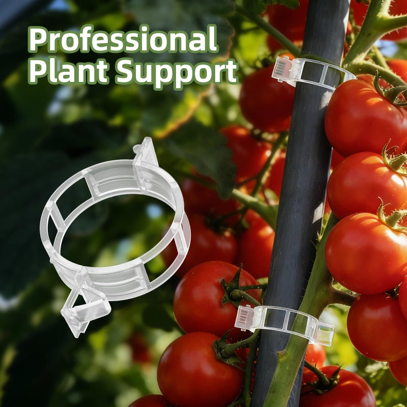 CLEANGOR 300Pcs Plant Clips, Plant Support Clips Plastic Trellis Clips Garden Plant Clips for Tomatoes, Cucumbers, Vines, Reusable Garden Clips Tomato Clips, Gardening Supplies to Grow Upright - Image 2