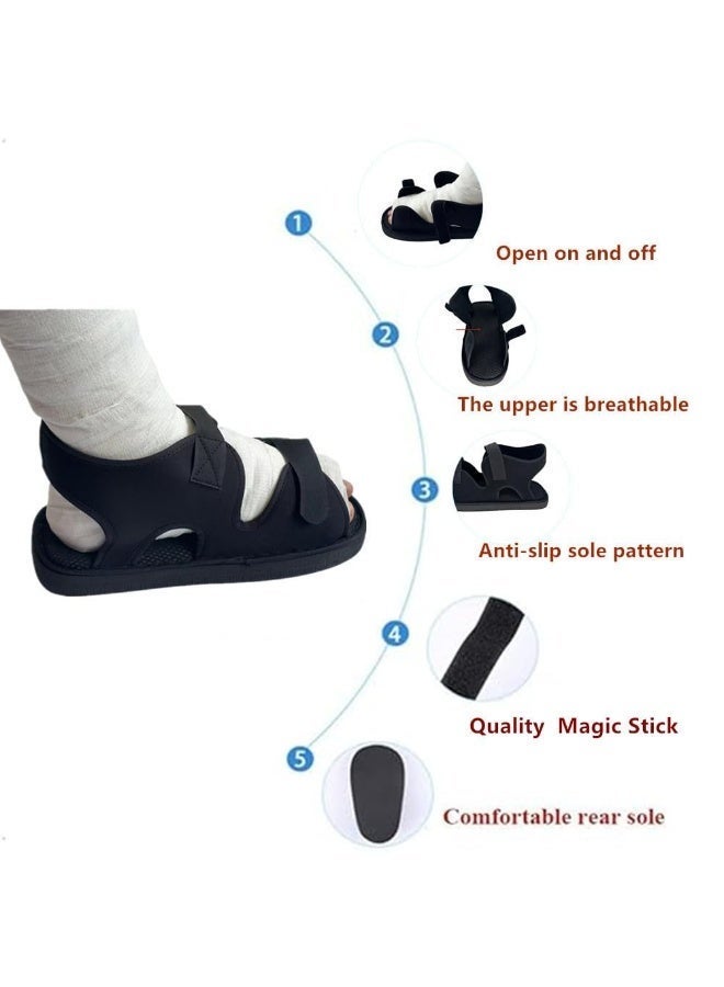 OSHIMA Post-Op Surgical Walking Shoe for Broken Toe or Foot, Adjustable Straps Cast Boot Brace for Fracture Recovery, Left or Right Foot, Medium Size - Image 5