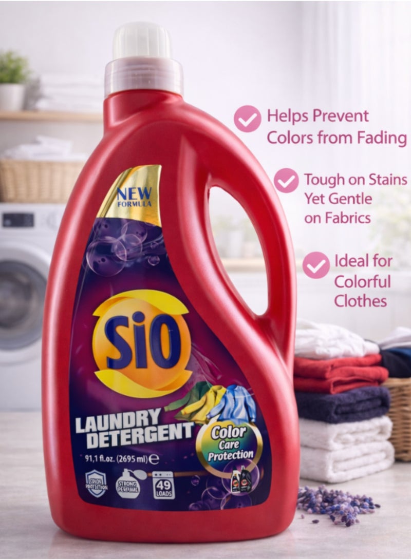 SIO Liquid Laundry Detergent – Color 2695 ml × 6 | Deep Cleaning & Color Protection - Image 2