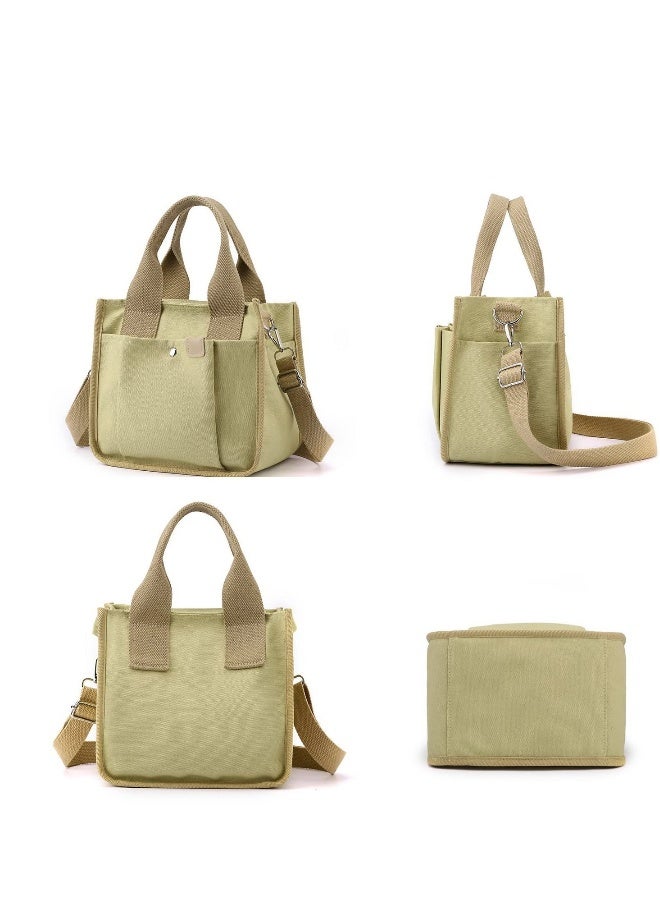 Large Capacity Multi-Pocket Handbag, Canvas Bag with Handle, Canvas Handbag for Women, Durable Multi Pocket Shoulder Bag, Reusable Wear Resistant Tote Purse - Image 4