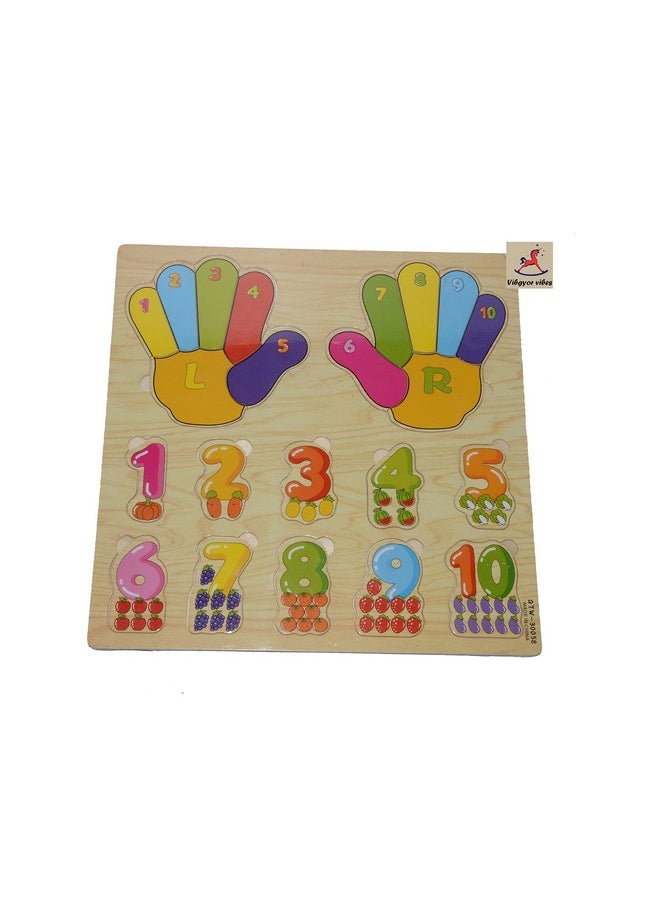 Vibgyor Vibes Vibgyor Vibes™Wooden Self Corrective Counting Numbers Pegged Puzzle Educational Toy for Kids  - Image 1