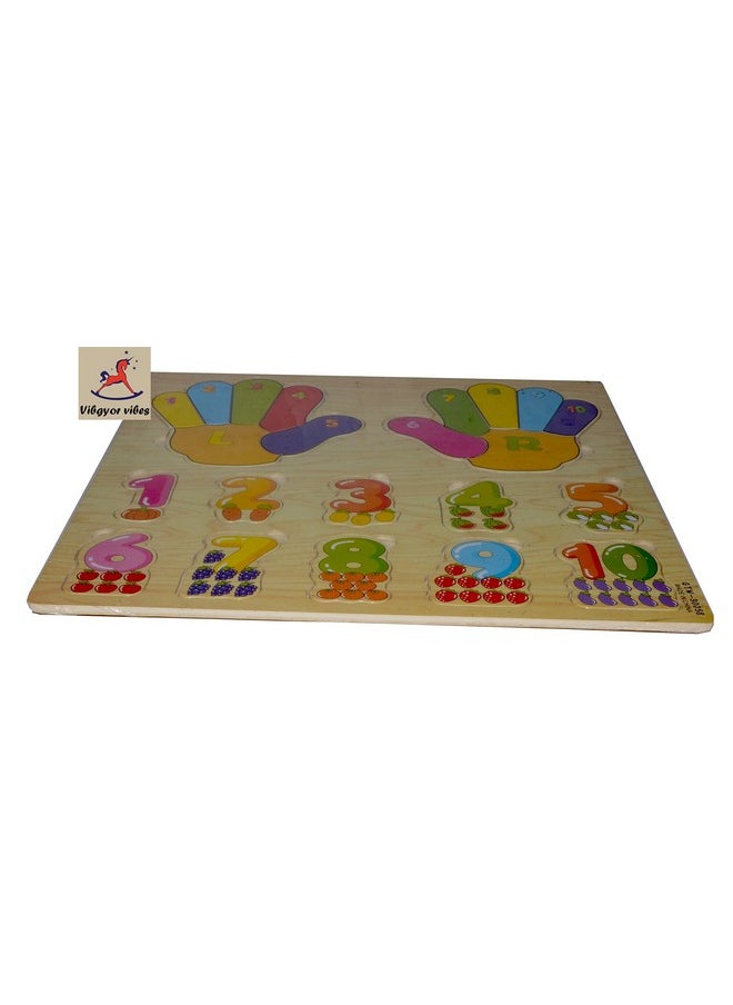 Vibgyor Vibes Vibgyor Vibes™Wooden Self Corrective Counting Numbers Pegged Puzzle Educational Toy for Kids  - Image 2
