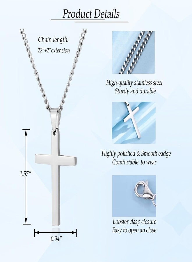 EPIRORA 16th Birthday Gifts for Boys, Stainless Steel Chain Silver Cross Necklace Jewelry, 16 Year Old Boy Birthday Gifts for Son Grandson Nephew Brother - Image 3