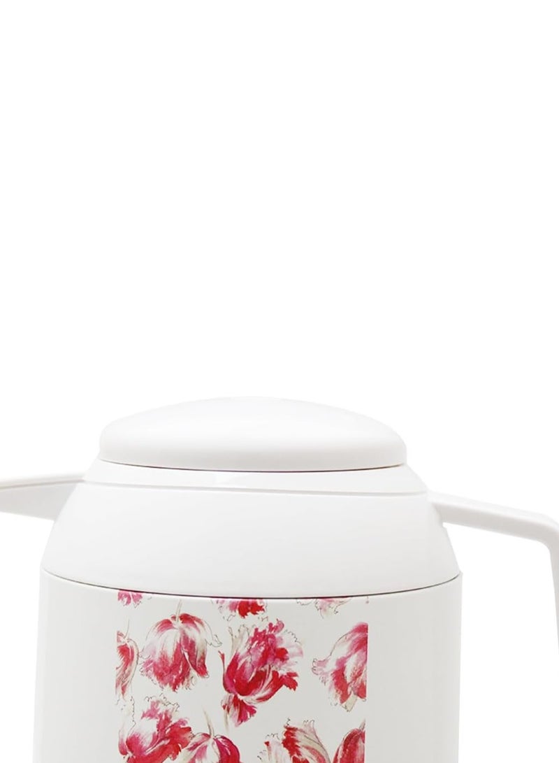 Peacock 1.0L White Floral Vacuum Flask Thermos Beverage Dispenser Hot and Cold Drinks, Japanese Made Insulated Carafe Pitcher Pot for Coffee Tea and Water - Image 4