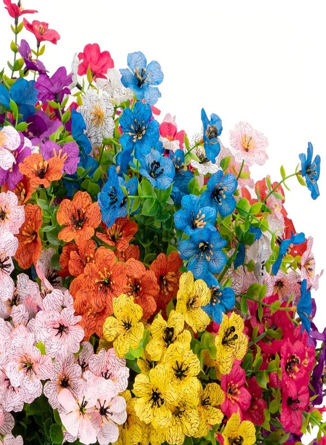 GIAUMA 18 Bundles Artificial Flowers for Outdoors UV Resistant - Realistic Silk Fake Outside Flowers Faux Plants for Outdoor Planters, Porch, Patio, Garden, Window Box Decoration (9-Color) - Image 4