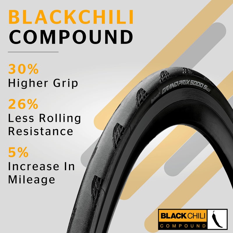 Continental Grand Prix 5000 S Tr Tire Black, 30Mm, Black Chili - Image 3