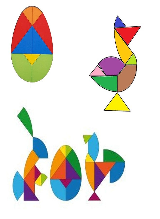 SquareDrop Egg Tangram Puzzle - Brain Boosting Puzzle Activities for Age 5+ Years Old Kids - Do It Yourself Mathematics Activity Kit - Image 1