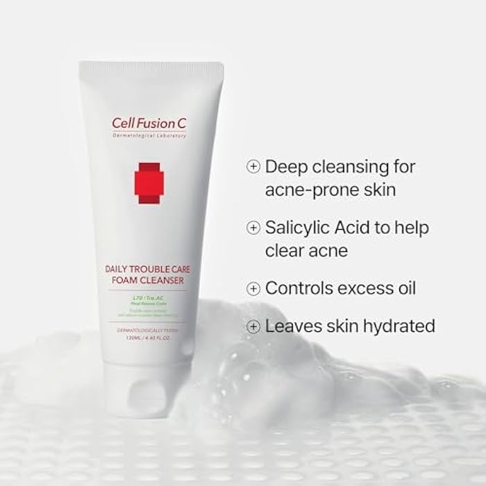 Cell Fusion C Tre.AC Daily Trouble Care Foam Cleanser, Gentle Foaming Cleanser for Acne-Prone Skin, Salicylic Acid to Help Clear Acne, 3.38 fl.oz - Image 3