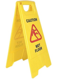 Scrolls Caution Wet Floor Warning Signs 2-Sided Yellow Caution Board for commercial use,Safety wet floor signage  - Image 2