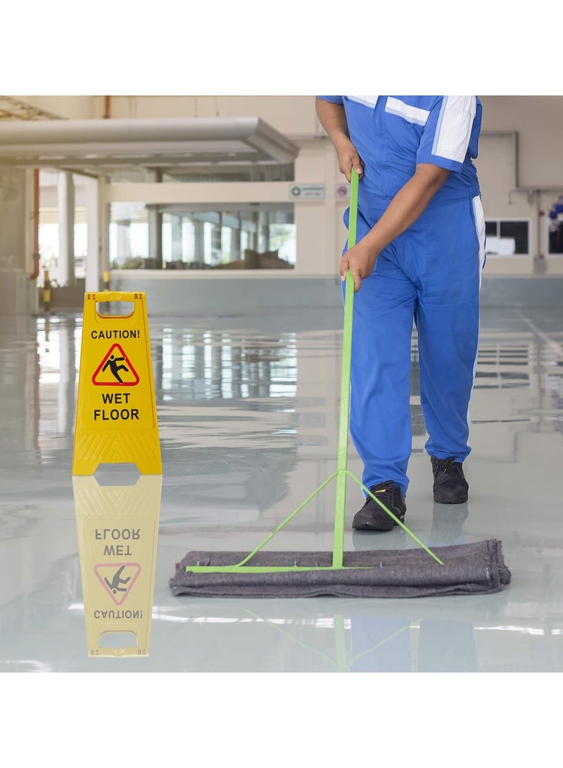 Scrolls Caution Wet Floor Warning Signs 2-Sided Yellow Caution Board for commercial use,Safety wet floor signage - Image 3