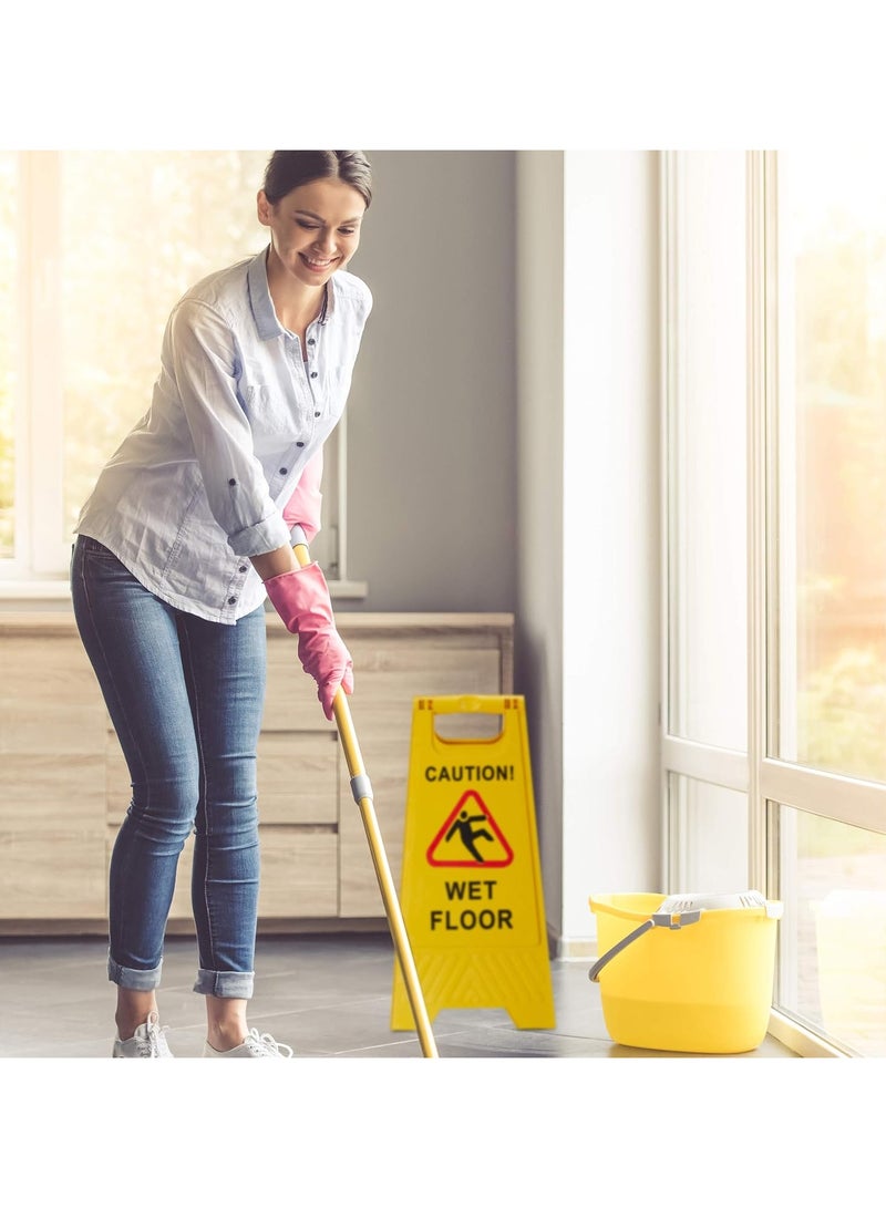 Scrolls Caution Wet Floor Warning Signs 2-Sided Yellow Caution Board for commercial use,Safety wet floor signage - Image 4
