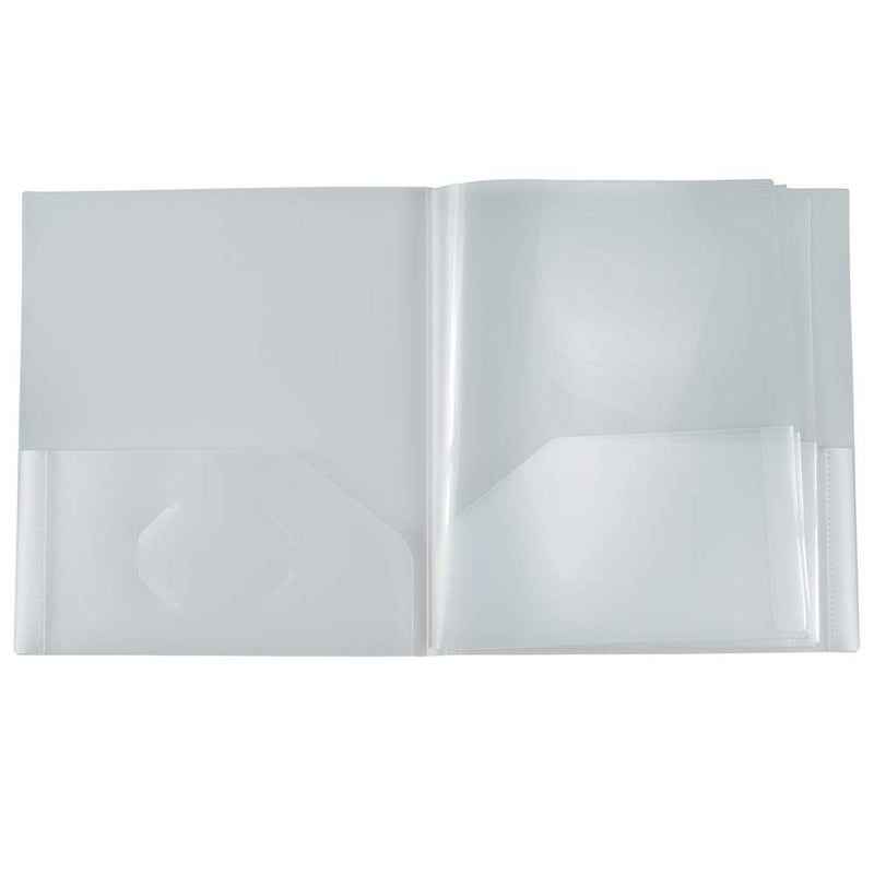 JAM PAPER Heavy Duty Plastic Multi Pocket Folders - 10 Pocket Organizer - Clear - Sold Individually - Image 2