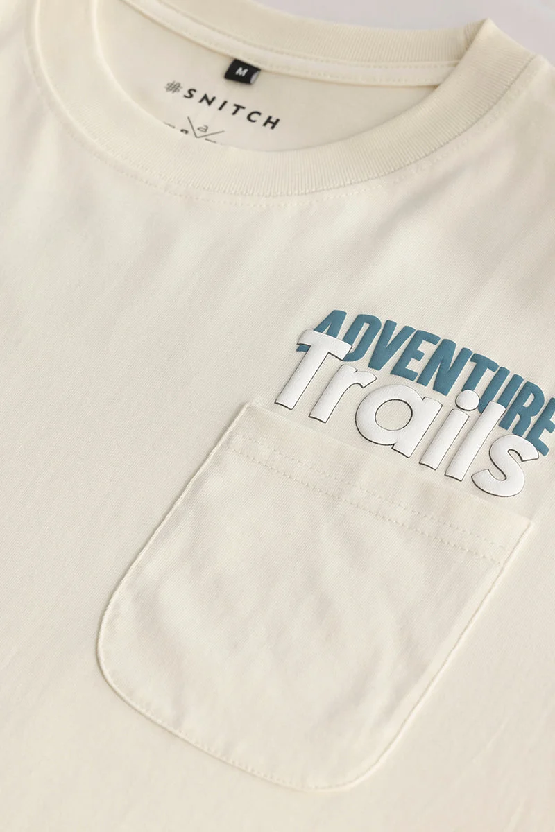 SNITCH Adventure Trails Cream Oversized T-Shirt