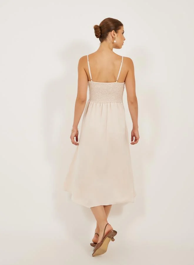Styli Pleated Satin Dress