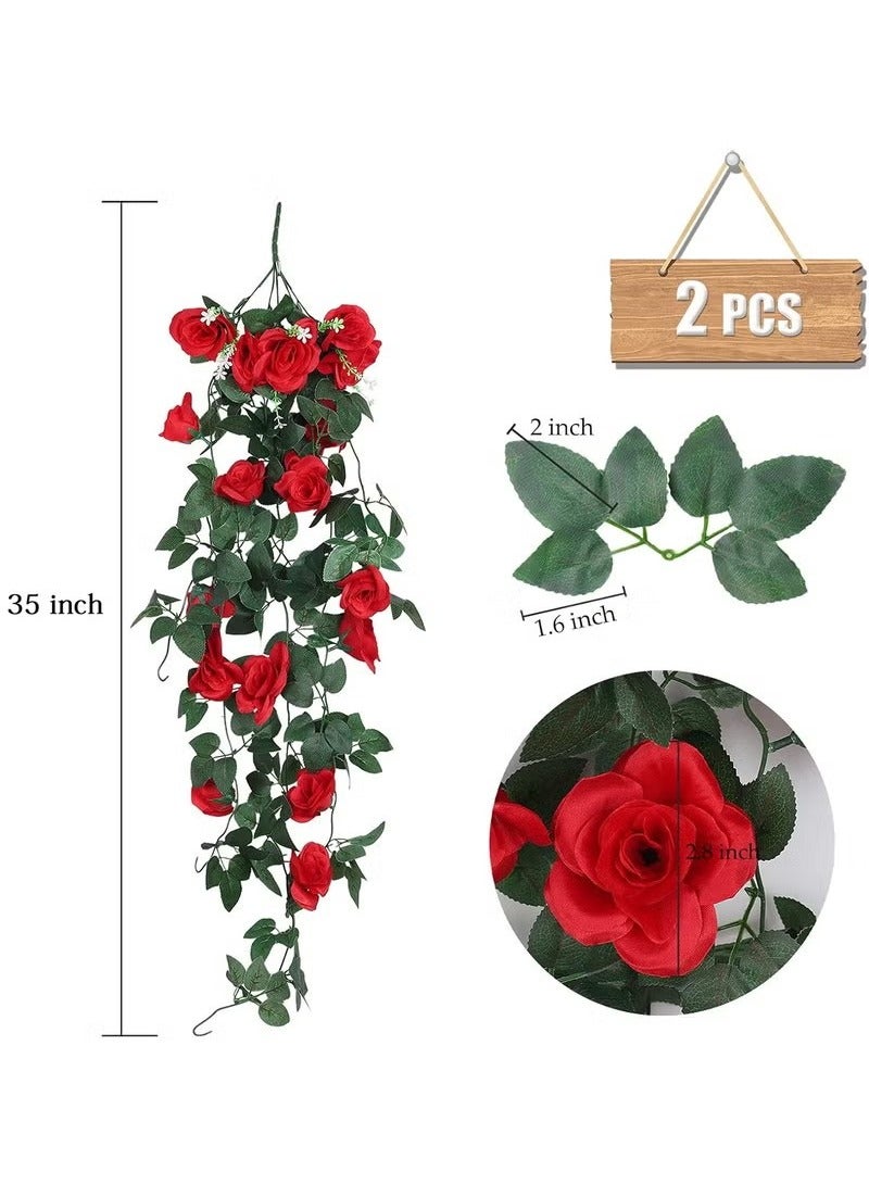 أخبار 2pcs زهرة معلقة اصطناعية زهرة مزيفة معلقة زهرة الاصطناعية لغرفة المنزل حديقة الزفاف في الهواء الطلق الديكور في الهواء الطلق - Image 2