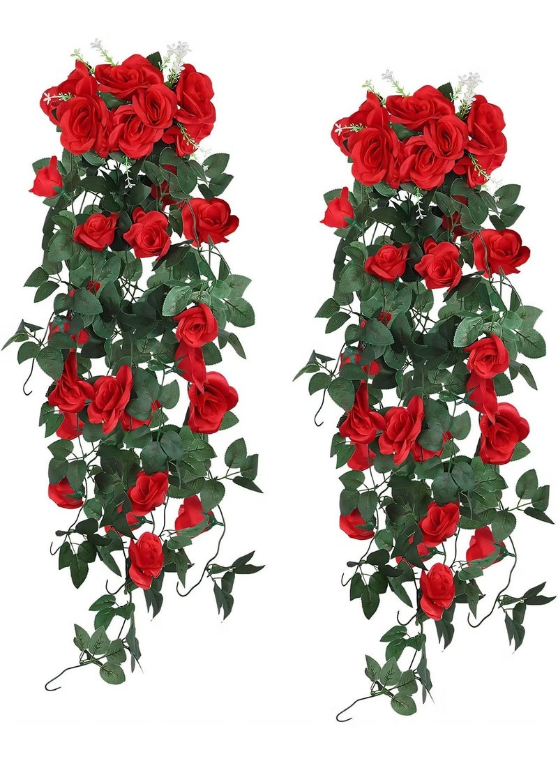 أخبار 2pcs زهرة معلقة اصطناعية زهرة مزيفة معلقة زهرة الاصطناعية لغرفة المنزل حديقة الزفاف في الهواء الطلق الديكور في الهواء الطلق - Image 1