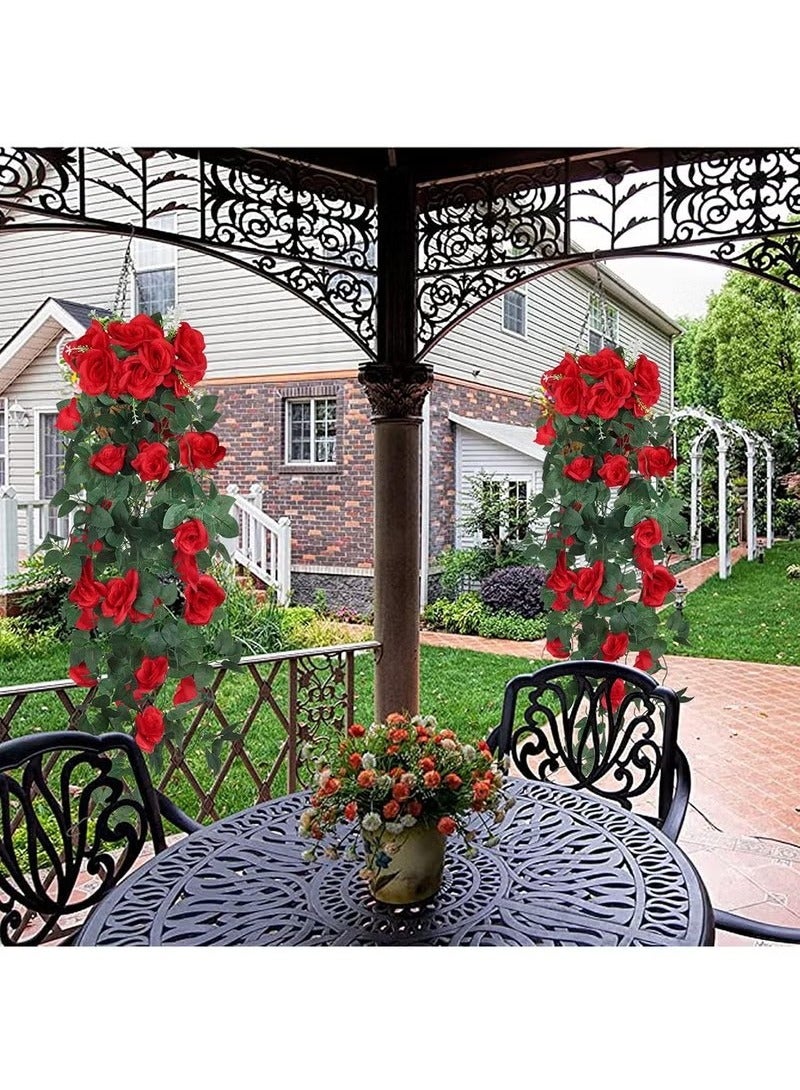 أخبار 2pcs زهرة معلقة اصطناعية زهرة مزيفة معلقة زهرة الاصطناعية لغرفة المنزل حديقة الزفاف في الهواء الطلق الديكور في الهواء الطلق - Image 5