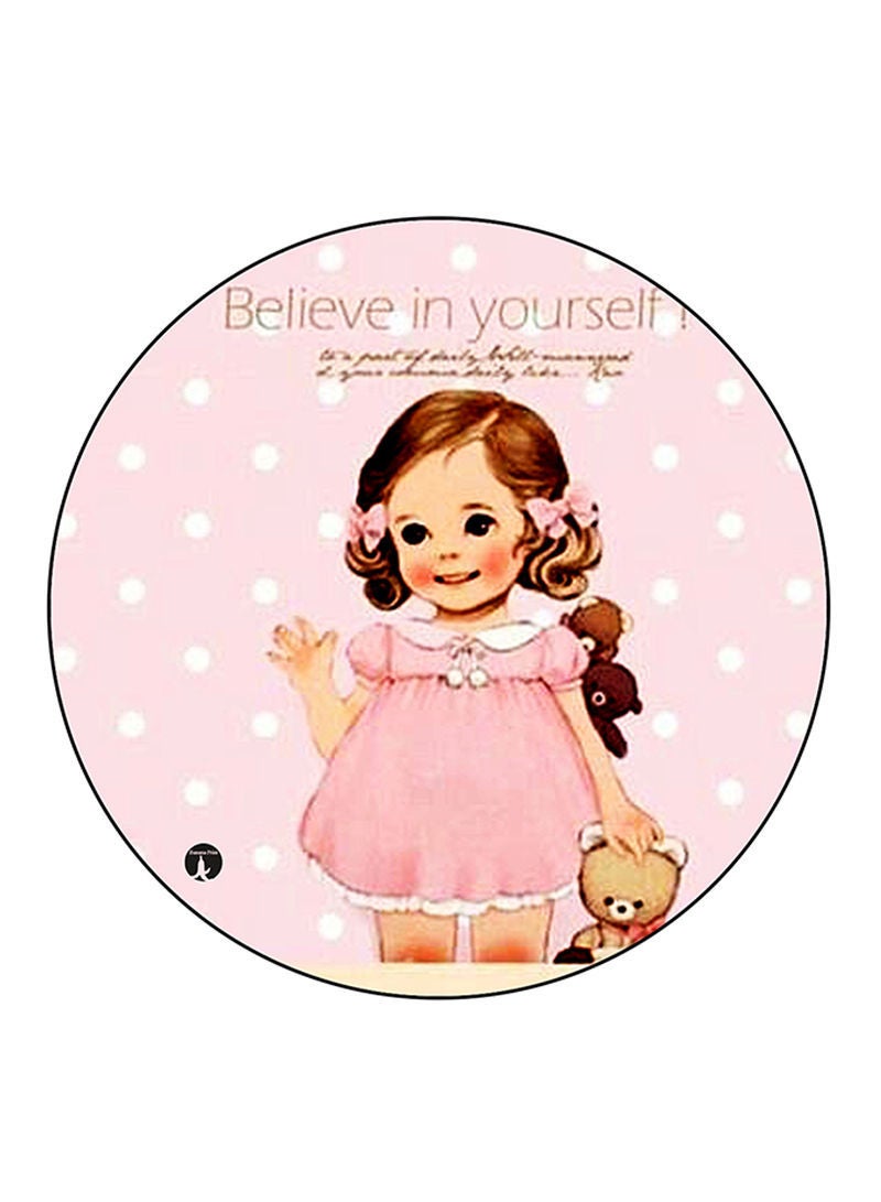 RKN Girl Printed Large Round Pin Badge Multicolour - Image 1