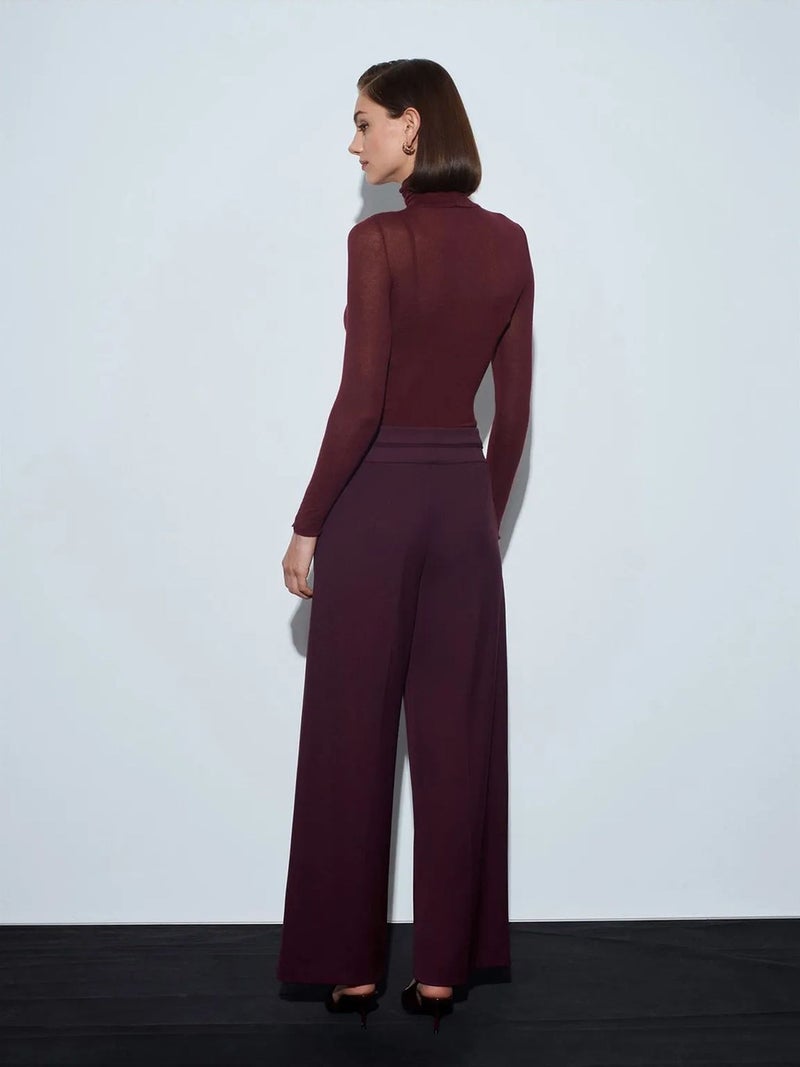 DILVIN High-Waist Wide-Leg Crepe Trousers - Image 2