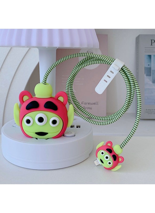 Generic - The Four-piece Charger Protective Cover Is Suitable For Iphone 15 Fast Charging Head Protective Cover 18W/20W Charger-Specifications:91. Sprouting Briquettes (four-piece Set) Size Head 1.4 Meters Winding Rope Tie - Image 1