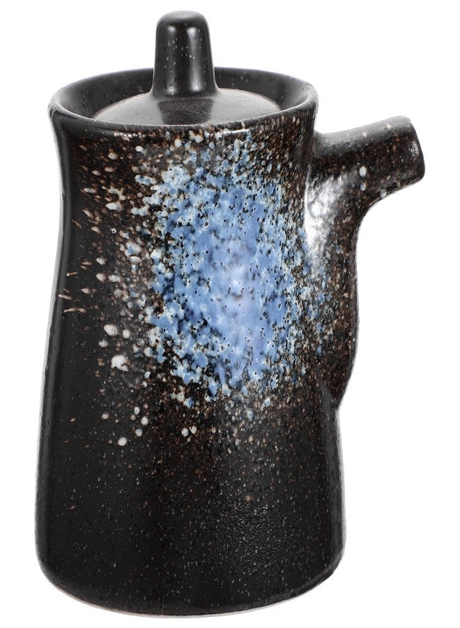 ياردوي موزع زيت سيراميك ياباني من ياردوي، وعاء خل وصلصة الصويا مع غطاء، وعاء توابل من الفخار الأزرق للمطبخ والمنزل والمطعم، 3.93 × 3.34 × 2.75 بوصة - Image 1