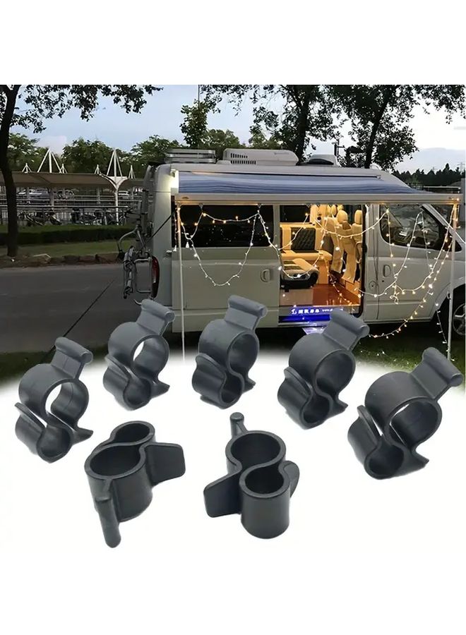 RV Awning S Hooks Side Mounting Black Clothesline Hooks Snap In Canopy Track for Camping Patio Party - Image 4