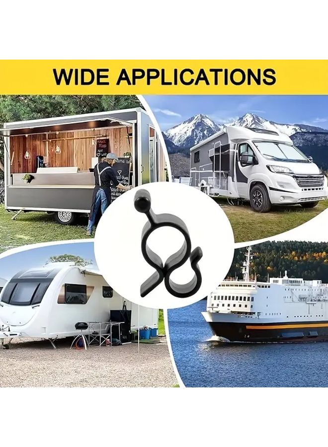 RV Awning S Hooks Side Mounting Black Clothesline Hooks Snap In Canopy Track for Camping Patio Party - Image 5