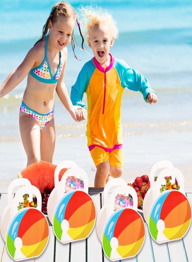 OBUSATT 24pcs Beach Ball Party Favors Bags Treat Boxes for Birthday, Summer Pool Cookie Goodie Cupcake Treat Favor Boxes for Hawaiian Tropical Luau Theme Party Supplies Decorations - Image 5