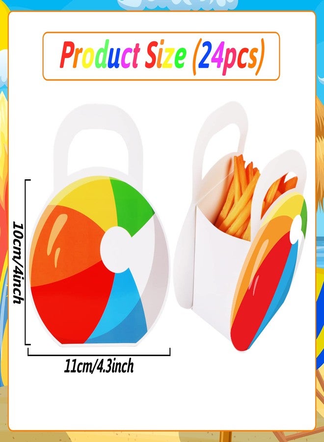 OBUSATT 24pcs Beach Ball Party Favors Bags Treat Boxes for Birthday, Summer Pool Cookie Goodie Cupcake Treat Favor Boxes for Hawaiian Tropical Luau Theme Party Supplies Decorations - Image 3