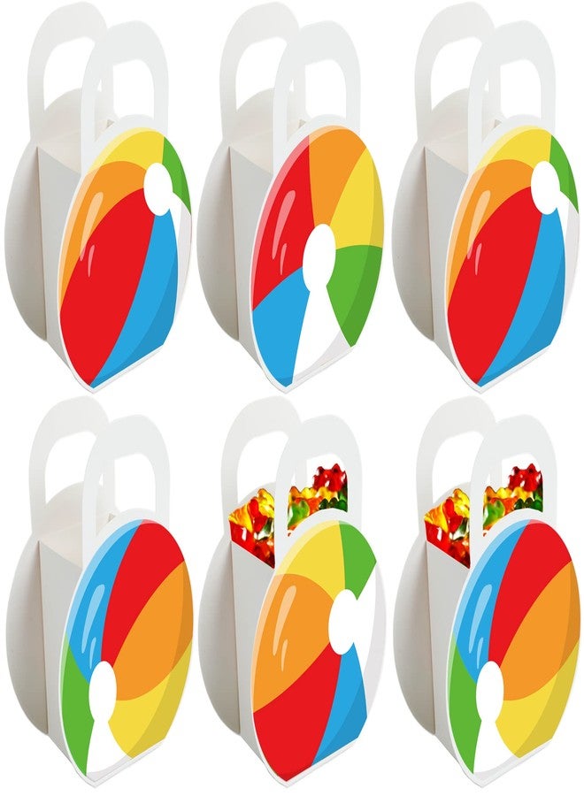 OBUSATT 24pcs Beach Ball Party Favors Bags Treat Boxes for Birthday, Summer Pool Cookie Goodie Cupcake Treat Favor Boxes for Hawaiian Tropical Luau Theme Party Supplies Decorations - Image 1