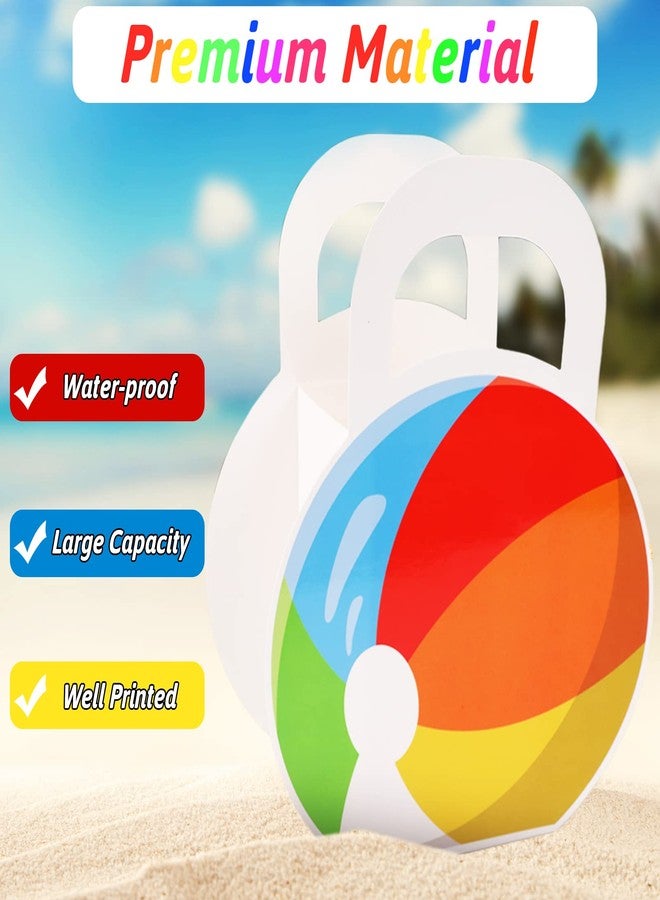 OBUSATT 24pcs Beach Ball Party Favors Bags Treat Boxes for Birthday, Summer Pool Cookie Goodie Cupcake Treat Favor Boxes for Hawaiian Tropical Luau Theme Party Supplies Decorations - Image 2