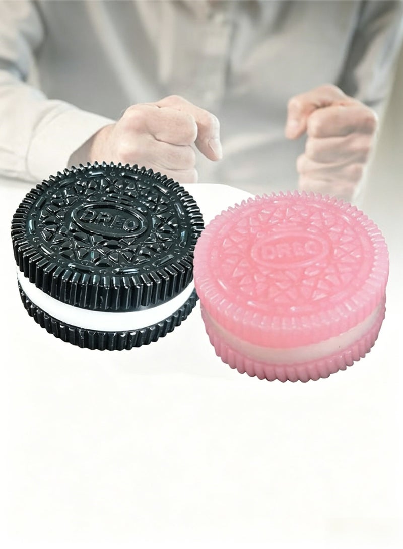 2PCS Squishy البسكويت لعبة الإغاثة من الإجهاد ، لعبة إزالة الضغط ، تصميم ساندويتش واقعي للقلق والاسترخاء ، ملحقات المكتب المثالية ولعبة Fidget الممتعة للبالغين ، مثالية للتخفيف من الإجهاد - Image 1