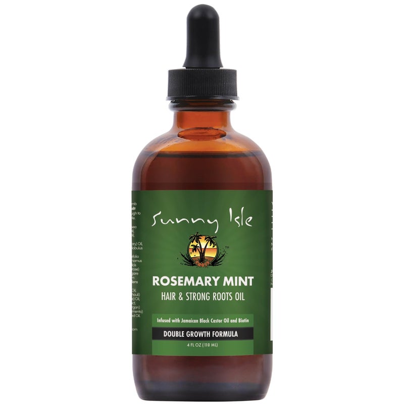 Sunny Isle Rosemary Mint Hair and Strong Roots Oil 4oz | Infused with Biotin & Jamaican Black Castor Oil | Strengthen and Nourish Hair Follicles | Dry Scalp, Split Ends - Image 1