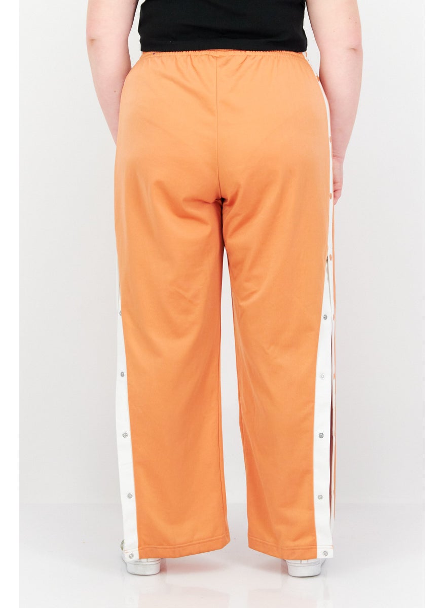 adidas Originals - Women Plus Size Brand Logo Outdoor Sweatpants, Orange - Image 1