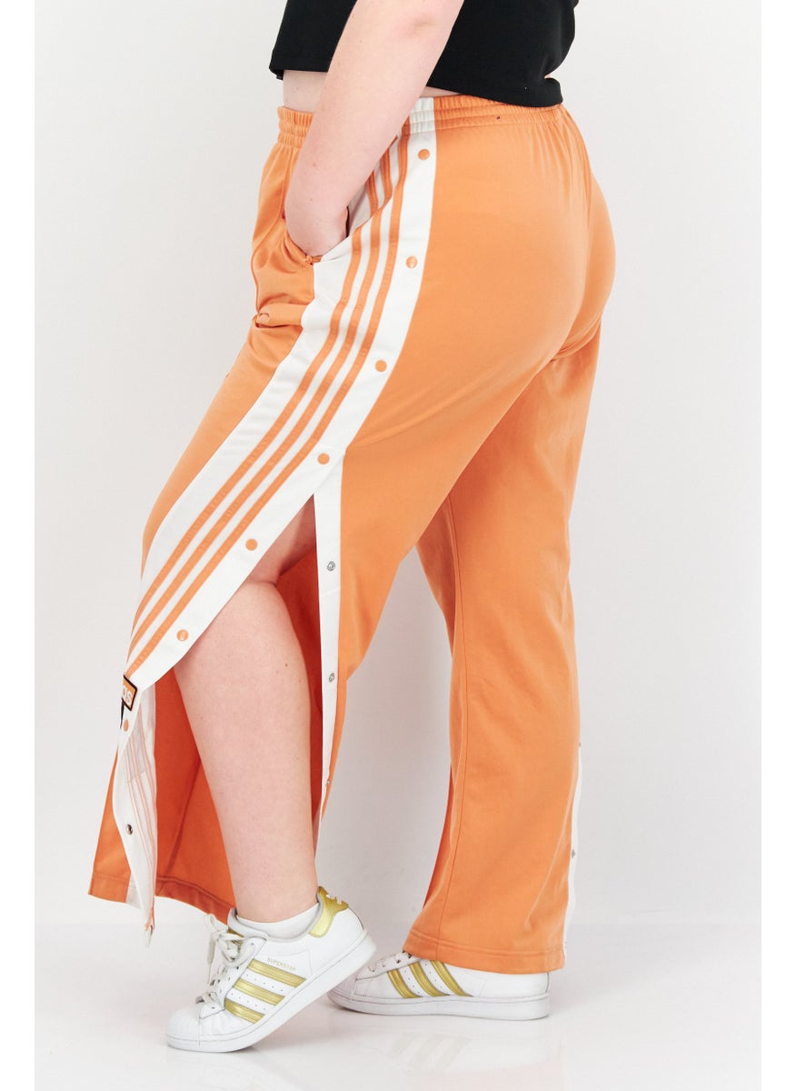 adidas Originals - Women Plus Size Brand Logo Outdoor Sweatpants, Orange - Image 1