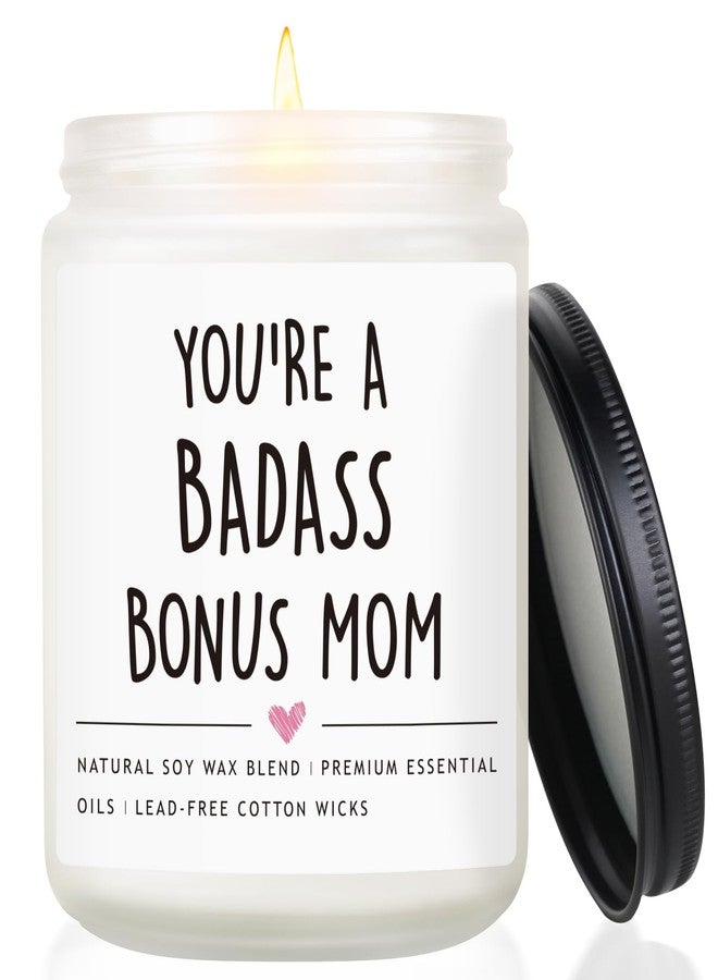Hakumata Bonus Mom Gifts from Daughter Son, Mothers Day Gifts for Stepmother, Badass Jar Candle Gift for Stepmom, Birthday Thanksgiving Day Christmas Gift for Stepmom, Adopted Moms, Second Moms - Image 1