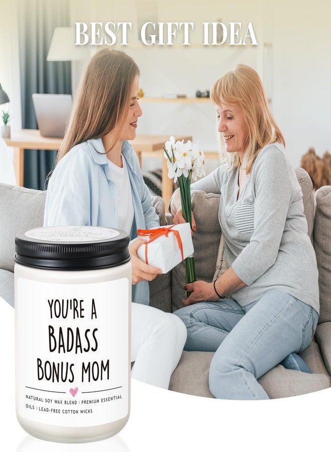 Hakumata Bonus Mom Gifts from Daughter Son, Mothers Day Gifts for Stepmother, Badass Jar Candle Gift for Stepmom, Birthday Thanksgiving Day Christmas Gift for Stepmom, Adopted Moms, Second Moms - Image 2
